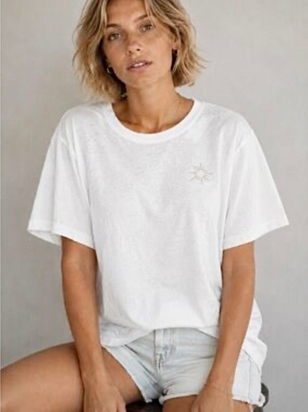 NWT Aerie Offline Oversized Cotton Logo T-Shirt White Size M